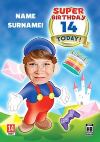 Super Birthday 14 Today Photo Card