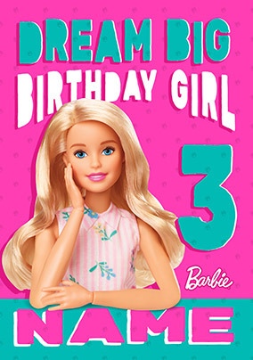 Barbie Birthday Girl Personalised Card Funky Pigeon