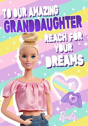 Barbie Amazing Granddaughter Personalised Card