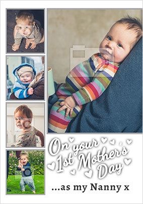 1st Mother's Day As Nanny Multi Photo Cards