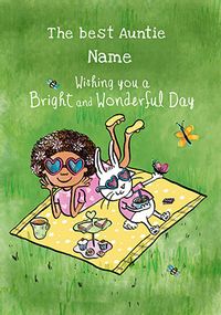 Auntie Bright and Wonderful Day Personalised Card