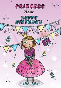 Birthday Princess pink personalised Card