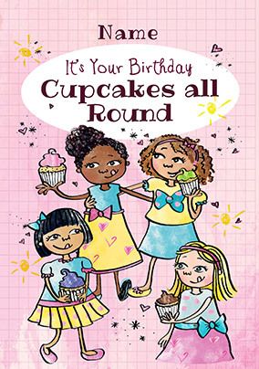 Cupcakes all round personalised Birthday Card