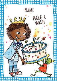 Make a Wish Cake personalised Birthday Card
