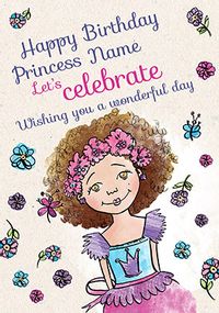 Let's Celebrate Princess personalised Birthday Card