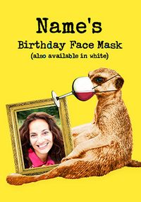 Birthday Face Mask Photo Card