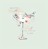 Celebrate In Style Martini Personalised Card