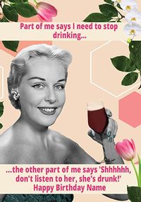 Tap to view Stop Drinking Personalised Birthday Card