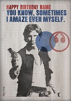 Star Wars Han Solo Birthday Card