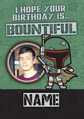 Star Wars Boba Fett Photo Birthday Card