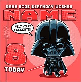 Darth Vadar 8 Today Birthday Card