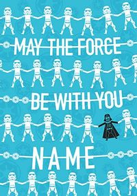 Force Be With You Blue Personalised Card
