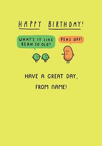 Tap to view Peas Off Personalised Birthday Card