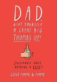 Tap to view Dad - Big Thumbs Up Personalised Card