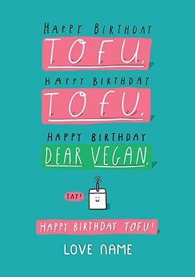 Vegan Birthday Personalised Card