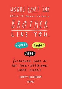 Brother Like You Personalised Card