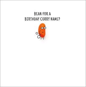 Bean For A Birthday Curry Personalised Card