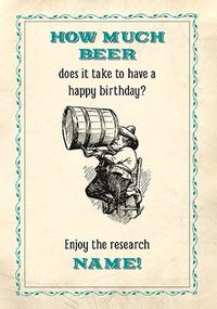 How Much Beer Personalised Birthday Card
