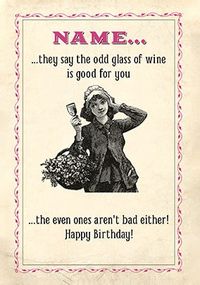 Tap to view Odd Glass Of Wine Personalised Card