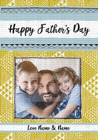 Happy Father's Day Patterned Personalised Card