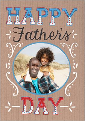 Happy Father's Day Typography Photo Card