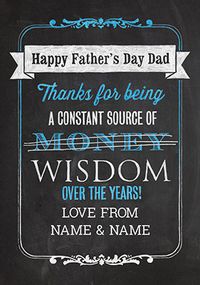Tap to view Constant Source Of Wisdom Personalised Father's Day Card