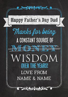 Constant Source Of Wisdom Personalised Father's Day Card