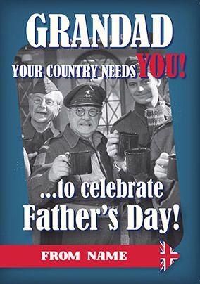 Dad's Army -Grandad Father's Day Personalised Card
