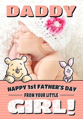 Girl's 1st Father's Day Photo Card