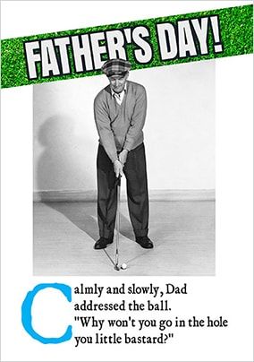 Angry Golfer Personalised Father's Day Card
