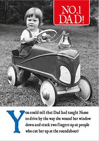 Taught To Drive Personalised Father's Day Card