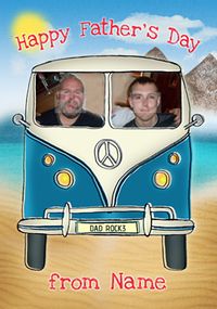 Tap to view Driver's Seat - Father's Day card Photo Upload Camper Van