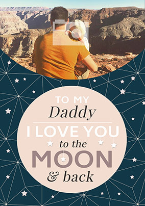 Father's Day Personalised Photo Card - To The Moon And Back - Giant (A3) - By Funky Pigeon