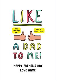 Like a Dad to me Personalised Card