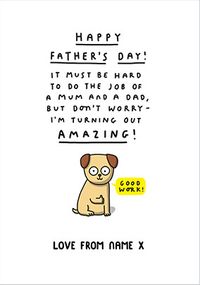 The Job of a Mum and a Dad Personalised Card