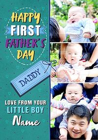 Tap to view Little Boy First Father's Day Photo Card