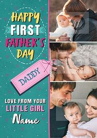 Tap to view Little Girl First Father's Day Photo Card