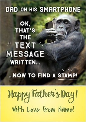 Dad On Smartphone Personalised Father's Day Card