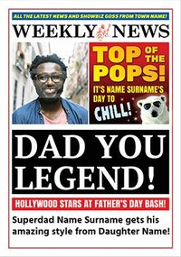 Tap to view Dad You Legend Newspaper Photo Card