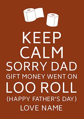 Gift Money went on Loo Roll Personalised Card