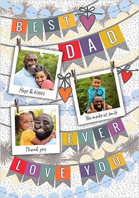 Best Dad Ever 3 photo Father's Day Card