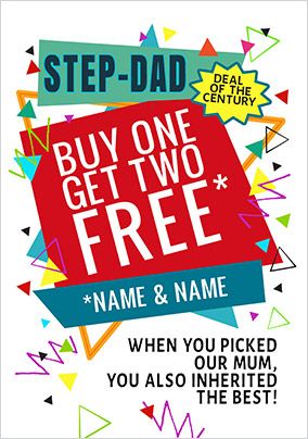 Buy one get two free Step-Dad Father's Day Card