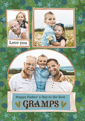 Gramps 3 photo Father's Day Card