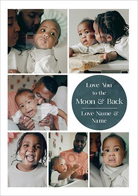 Moon & Back Photo Father's Day Card