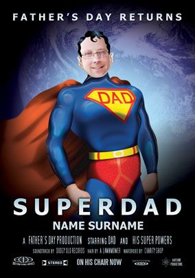 Superdad Father's Day Card - Movie Spoof