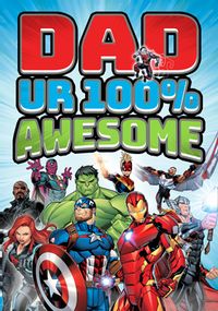 100% Awesome Dad Avengers Father's Day Card