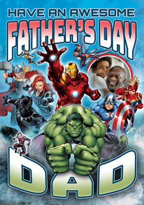 Awesome Father's Day Avengers Photo Card