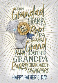 Me To You For My Grandad Father's Day Personalised Card