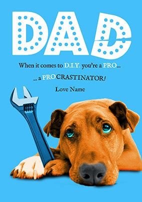 Pro-Crastinator Personalised Father's Day Card