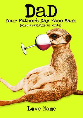 Father's Day Face Mask Personalised Card